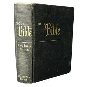 Vintage 1960s Holy Bible King James Version  American Bible Society 5.5x7.5